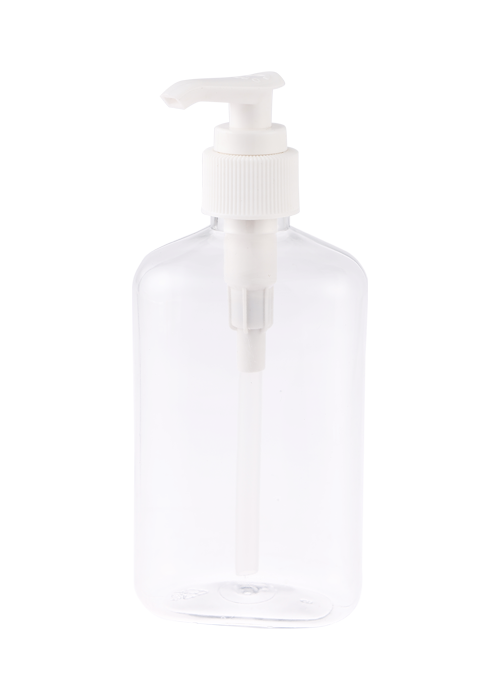 250ml PET透明椭圆扁形凝胶乳液压泵瓶 消毒免洗洗手液瓶