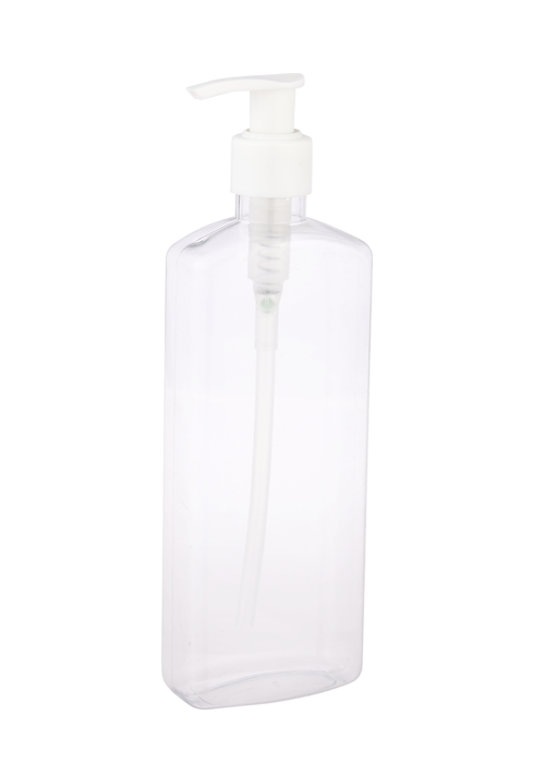 400ml PET透明扁方瓶 乳液压泵洗手液瓶